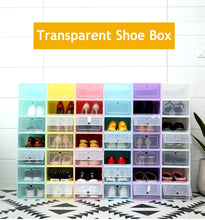 Load image into Gallery viewer, 6pcs Thickened Dustproof Shoe Organizer Boxes Folding Shoe Cabinet Transparent Shoe Storage Box Combined Stackable Shoe Cabinet
