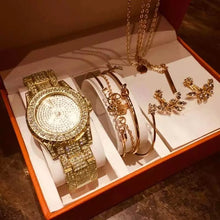 Load image into Gallery viewer, Luxury Watch + Necklace Bracelets Earrings. Gift set For Women
