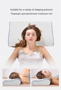 Memory Foam Bed Orthopedic Pillow for Neck Pain Sleeping with Embroidered Pillowcase 60*30cm