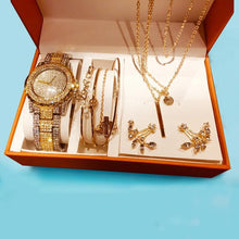 Load image into Gallery viewer, Luxury Watch + Necklace Bracelets Earrings. Gift set For Women
