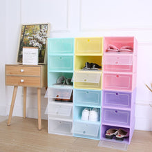 Load image into Gallery viewer, 6pcs Thickened Dustproof Shoe Organizer Boxes Folding Shoe Cabinet Transparent Shoe Storage Box Combined Stackable Shoe Cabinet
