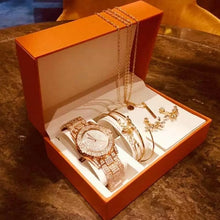 Load image into Gallery viewer, Luxury Watch + Necklace Bracelets Earrings. Gift set For Women
