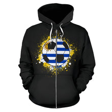 Load image into Gallery viewer, Uruguay Soccer Zip-Up Hoodie

