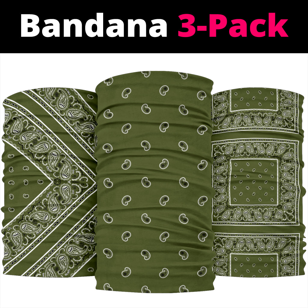 Army Green Bandana Headbands 3 Pack