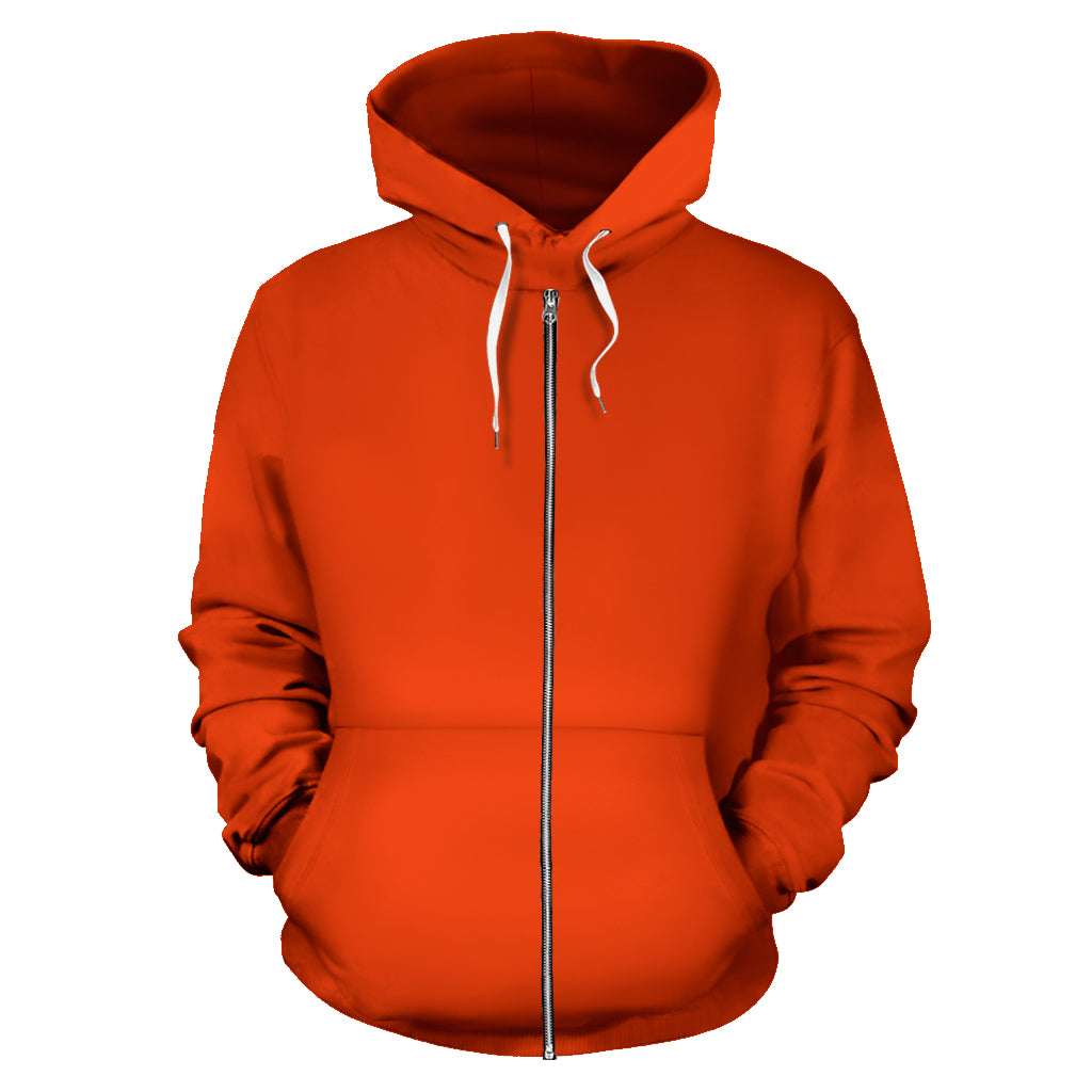 Back Print Perfect Orange Bandana Zip Hoodie