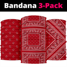 Load image into Gallery viewer, Classic Red Bandana Headband s3 Pack
