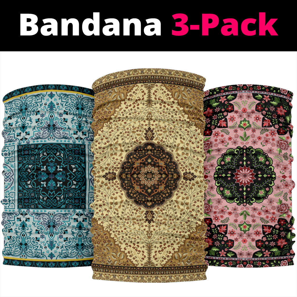 Luxury Oriental Mandala 4 Design on Bandana 3-Pack