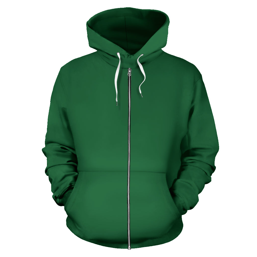 Back Print Classic Green Bandana Zip Hoodie