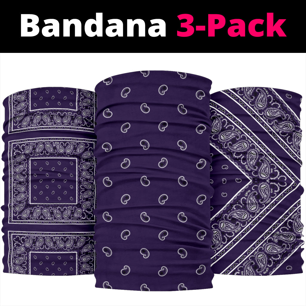 Royal Purple Bandana Headbands 3 Pack