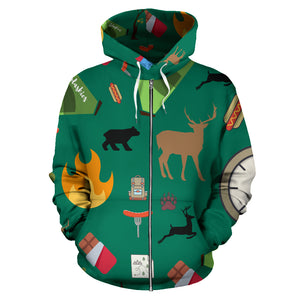 Camping Essentials Zip Hoodie