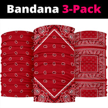 Load image into Gallery viewer, Classic Red Bandana Headband 3 Pack
