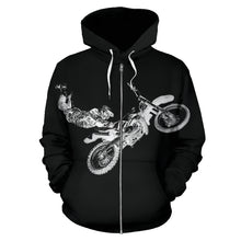 Load image into Gallery viewer, All Over Zip Up Hoodie - Biker
