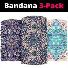 Load image into Gallery viewer, Mandala 6 Design by This is iT Original Bandana 3-Pack
