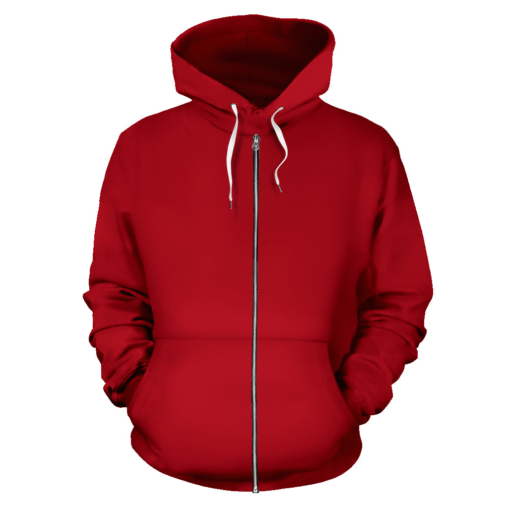 Back Print Classic Red Bandana Zip Hoodie