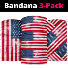 Load image into Gallery viewer, American Flag Bandana Headbands 3 Pack
