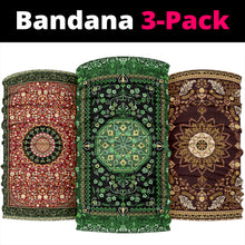 Load image into Gallery viewer, Luxury Oriental Mandala 3 Design on Bandana 3-Pack
