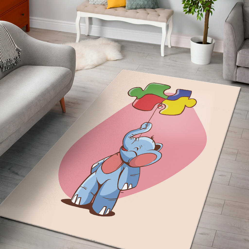 Cute Elephant Nursery Rug