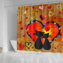 Load image into Gallery viewer, Cats in love Shower Curtain
