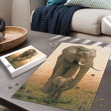 Load image into Gallery viewer, Mother &amp; Baby Elephant Jigsaw Puzzle
