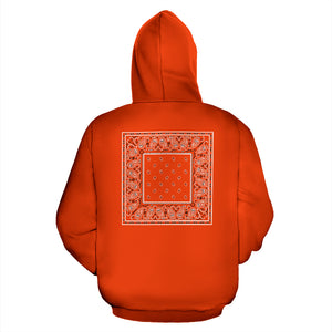 Back Print Perfect Orange Bandana Zip Hoodie