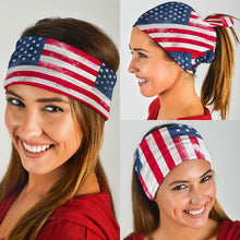 Load image into Gallery viewer, American Flag Bandana Headbands 3 Pack
