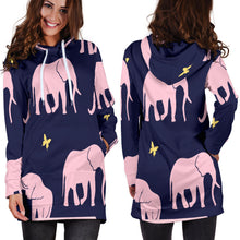 Load image into Gallery viewer, Pink Elephants Hoodie Dress
