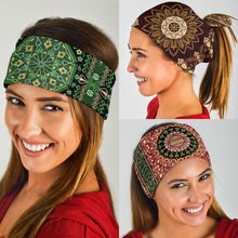 Load image into Gallery viewer, Luxury Oriental Mandala 3 Design on Bandana 3-Pack
