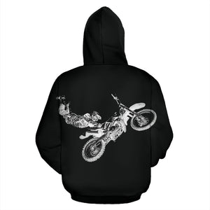 All Over Zip Up Hoodie - Biker