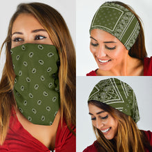 Load image into Gallery viewer, Army Green Bandana Headbands 3 Pack
