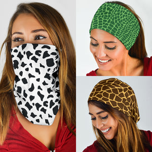 Animal Print Pop Art (Cow, Croc, Giraffe) - Bandana 3 Pack