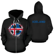 Load image into Gallery viewer, Iceland Soccer Zip-Up Hoodie
