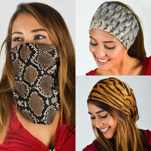 Animal Textures (Fish, Snake, Tiger) - Bandana 3 Pack