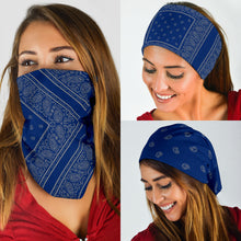 Load image into Gallery viewer, Blue and Gray Bandana Headbands 3 Pack
