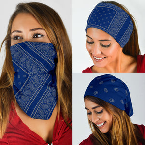 Blue and Gray Bandana Headbands 3 Pack