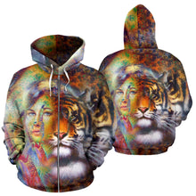 Load image into Gallery viewer, Tigre - Felpa con Zip e cappuccio -
