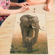 Load image into Gallery viewer, Mother &amp; Baby Elephant Jigsaw Puzzle
