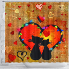 Load image into Gallery viewer, Cats in love Shower Curtain
