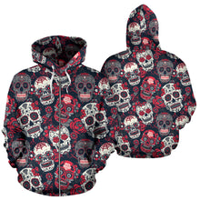 Load image into Gallery viewer, Skull Lovers All Over Hoodie
