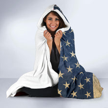 Load image into Gallery viewer, American Flag Baseball Stitch Hooded Blanket
