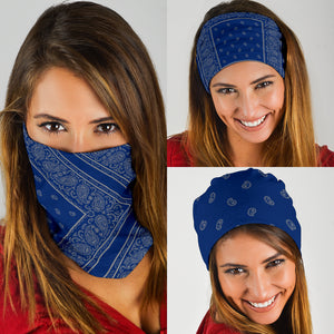 Blue and Gray Bandana Headbands 3 Pack