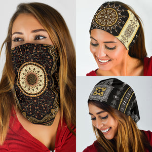 Luxury Oriental Mandala 5 Design on Bandana 3-Pack