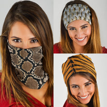 Load image into Gallery viewer, Animal Textures (Fish, Snake, Tiger) - Bandana 3 Pack
