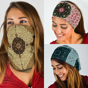 Luxury Oriental Mandala 4 Design on Bandana 3-Pack