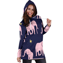 Load image into Gallery viewer, Pink Elephants Hoodie Dress
