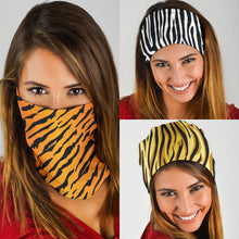 Load image into Gallery viewer, Animal Print Pop Art (Lion, Tiger, Zebra) - Bandana 3 Pack
