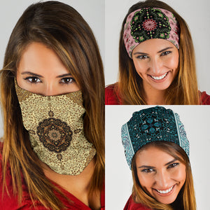 Luxury Oriental Mandala 4 Design on Bandana 3-Pack